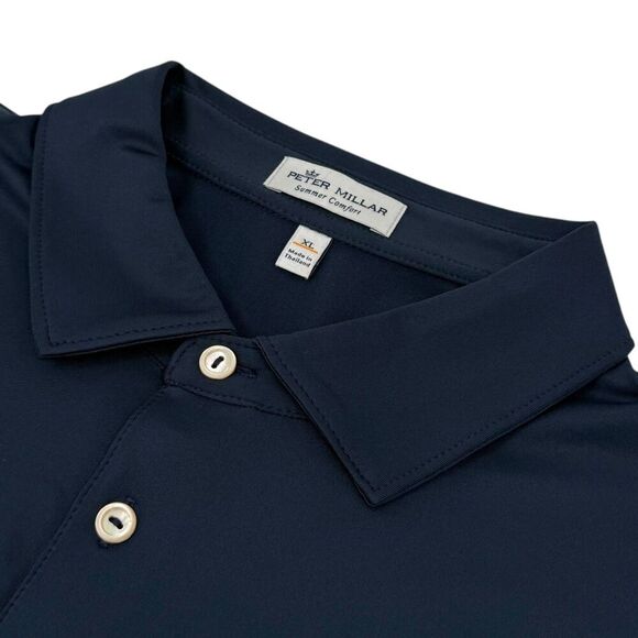 Peter Millar Men's Solid Performance Jersey Golf Polo Bundle Navy/Maritime XL - Picture 9 of 15